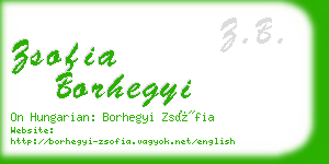 zsofia borhegyi business card